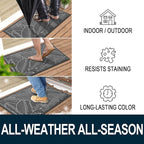 Colorxy Waterproof Doormat, Sturdy Natural Rubber Front Door Mats, Non Slip Low - Image 4