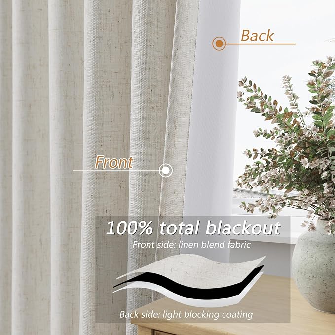 Guken Boho 100 Inches Long 100% Blackout Curtains Room Darkening Large Window - Image 4