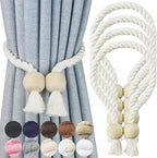 4 Pack Magnetic Curtain Tiebacks Cotton Hand Woven Tie Back Decorative Rope by CurtianTiebacks