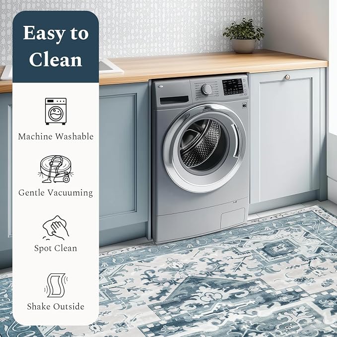 Rugflix 6x9 Area Rug for Living Room, Machine Washable Area Rugs - Image 5