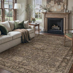 10x12 Washable Area Rug for Living Room Bedroom Vintage Brown Non Slip Carpet - Image 5