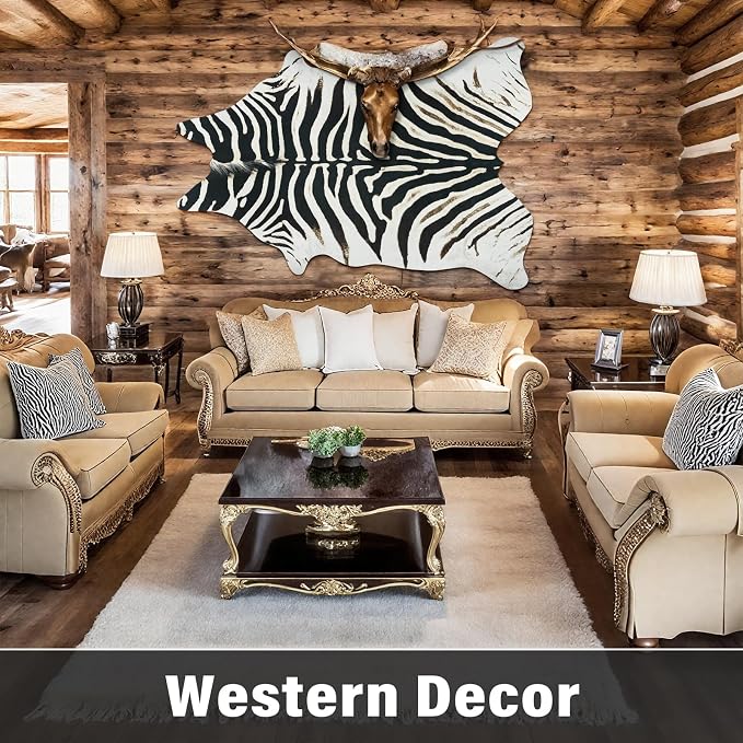 AROGAN Western Faux Fur Zebra Rug, 8 x 10 Feet Premium Animal Skin Print Rug - Image 4