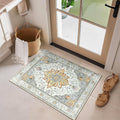 RELEANY Area Rugs 2'x3' Washable Non-Slip, Floral Vintage Distress Print by RELEANY