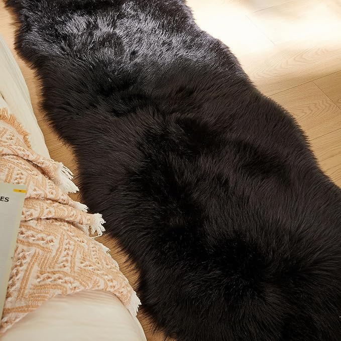 AMTOVO Faux Sheepskin Rug, 2 x 6 ft Faux Fur Rug - Image 7