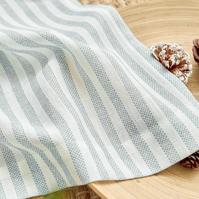jinchan Linen Stripe Valance for Window 16 Inch Modern Rustic Farmhouse Valance - Image 7