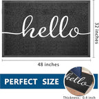 EARTHALL Funny Hello Mats Outside/Inside 48"x32", Front Door Mat Outdoor - Image 2