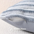 decorUhome Cozy Faux Fur Throw Pillow Covers 24x24 Set of 2 Decorative Soft - Image 8