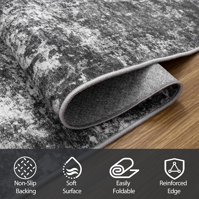 5x7 Area Rugs for Living Room Rug Washable: Abstract Rug for Dining Room - Image 4