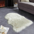 AMTOVO Faux Fur Rug, Light Grey Small Area Rug, Fluffy Sheepskin Rug, Fuzzy - Image 5