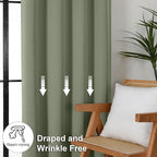 Simplebrand Ava Sage Green Blackout Curtains - Image 7