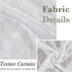 Lecloud Leia White Sheer Curtains 120 Inches Long 2 Panels, Jacquard Textured - Image 4