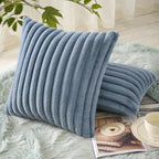 decorUhome Cozy Faux Fur Throw Pillow Covers 22x22 Set of 2 Decorative Soft - Image 4