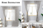 AmHoo 2 Panels Embroidered Leaf Pattern Semi Sheer Curtains Foliage Floral - Image 5