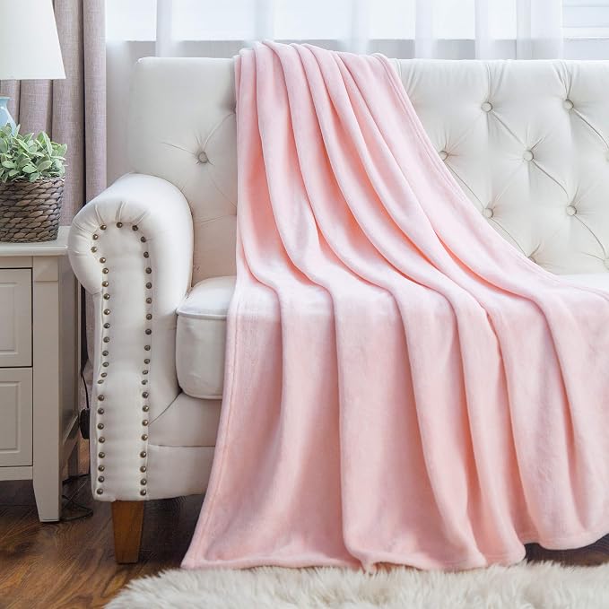 Bedsure GentleSoft Fleece Blankets King Size Pink - Image 8