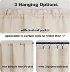 Chyhomenyc Valance for Windows, Light Filtering Faux Linen Solid Short Curtain - Image 5