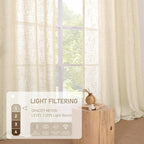 LAMIT Short Window Linen Curtains 36 Inch Length 2 Panels, 34 x 36 Inch - Image 5