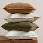 MIULEE Brown Linen Pillow Covers Pack of 4 Decorative Natural Solid Throw - Image 3