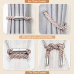 NICEEC 2 Pack Strong Magnetic Curtain Tiebacks Modern Simple Style Drape Tie - Image 6