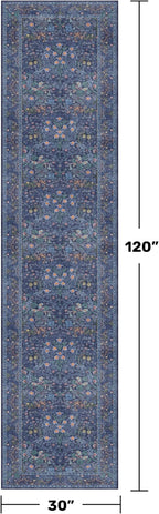 Dark Blue 2'6" x 10' Long Runner Rugs - Image 2