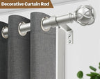 KAMANINA Silver Curtain Rods for Windows 72 to 144 Inches Long Heavy Duty - Image 5