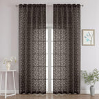 Chyhomenyc Chocolate Sheer Curtains 96 Inch Length 2 Panels Set, Light by Chyhomenyc