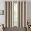 MIULEE Linen Textured Curtains for Bedroom Solid 100% Blackout Thermal by MIULEE