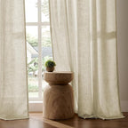 Joydeco Linen Curtains 84 Inch Length 2 Panel Sets, Light Filtering Curtains - Image 5