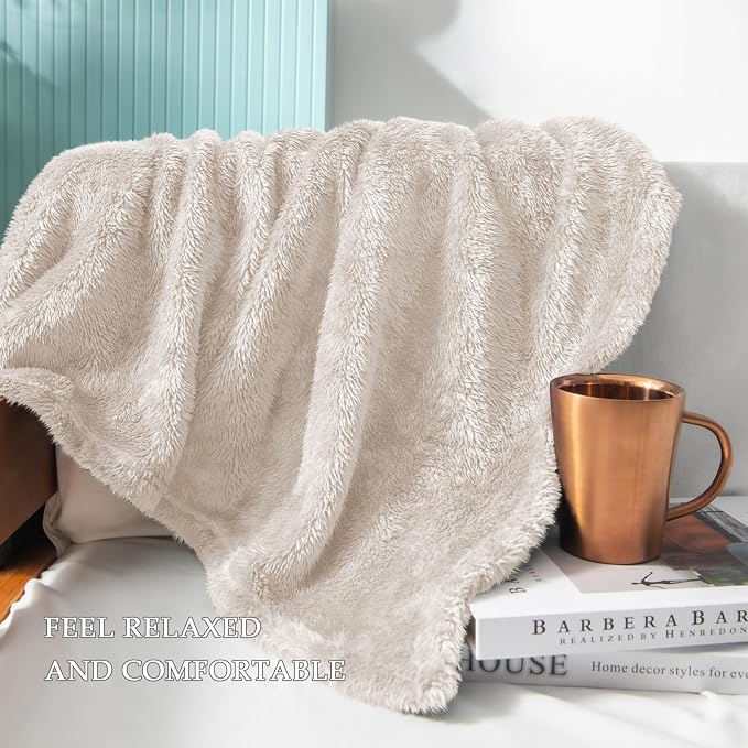 Exclusivo Mezcla Plush Fuzzy Fleece Bed Blanket Twin Size, Super Soft, Fluffy - Image 5