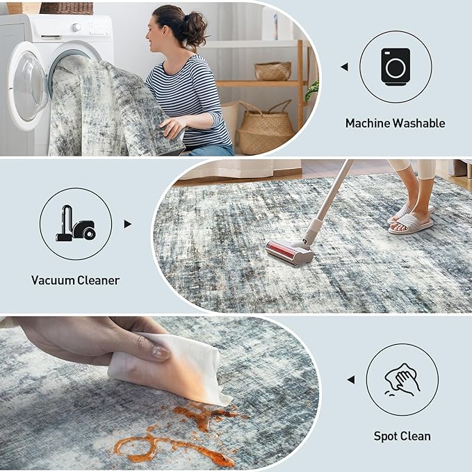 8x10 Area Rugs Washable Rug: Large Modern Abstract Living Room Rug Soft - Image 4