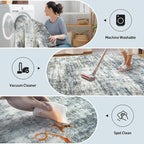 2'6''x8' Runner Rugs Washable Rug: Modern Abstract Hallway Runner Rug Indoor - Image 2