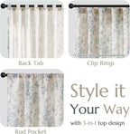 jinchan Linen Blend Curtain Floral Curtains - Image 4