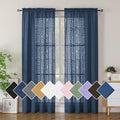 Simplebrand Navy Blue Sheer Curtains 72 Inch Length 2 Panels by Simplebrand