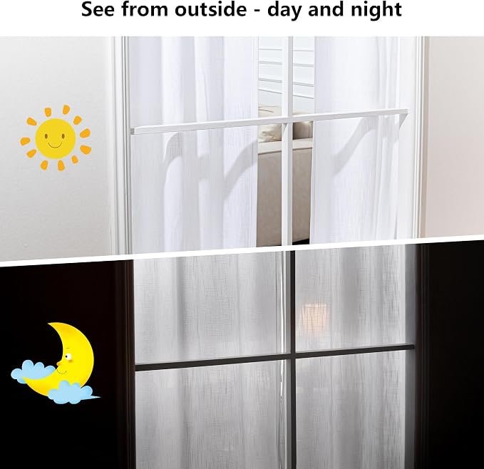 MYSKY HOME White Curtains for Living Room, Semi Sheer Curtains & Drapes Light - Image 6