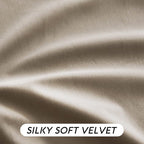 RYB HOME Camel Beige Velvet Curtains 63 inches Length - Image 3