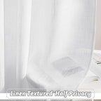 RYB HOME White Linen Textured Sheer Ties - Image 6