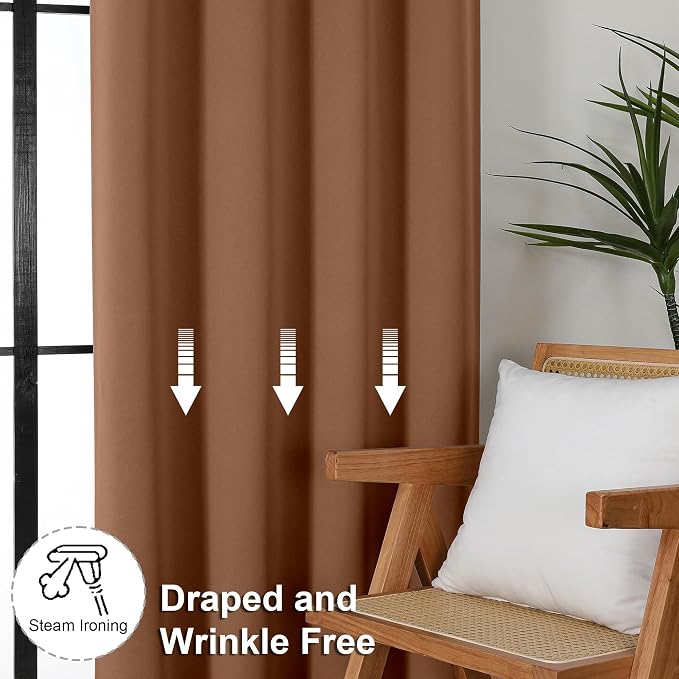 Simplebrand Ava Sun Baked Short 36 Inches Blackout Curtain 2 Panels Set - Image 7