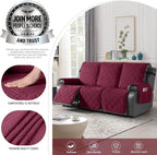 TAOCOCO 100% Waterproof Recliner Sofa Covers 3 Seater, Split Couch Covers - Image 3