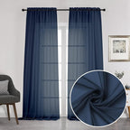 Chyhomenyc Sheer Window Curtains 108 inch Length 2 Panels Set, Airy by Chyhomenyc