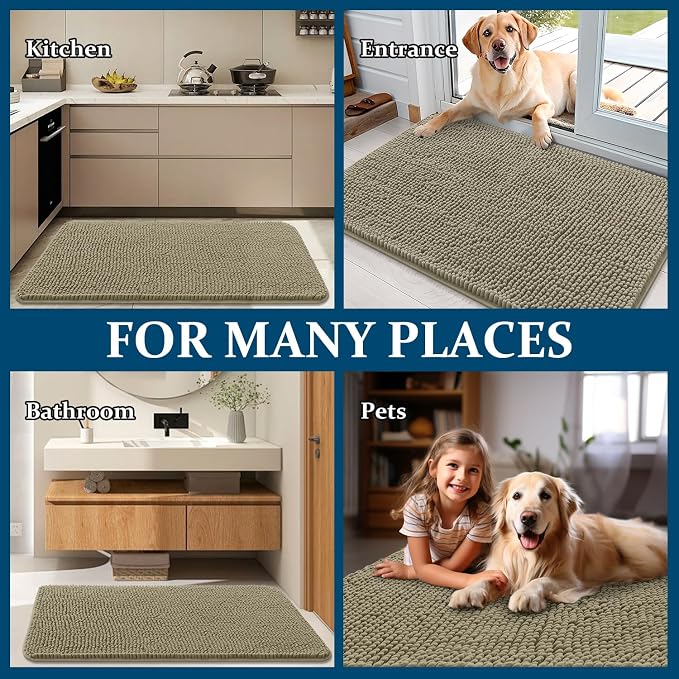 OLANLY Dog Door Mat for Muddy Paws 34x21, Absorbs Moisture and Dirt, Absorbent - Image 8