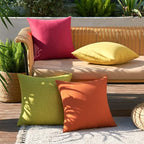 MIULEE Pack of 4 Decorative Outdoor Throw Pillow Covers Linen Waterproof Pillow - Image 3