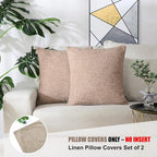 HPUK Pack of 2 Tan Throw Pillow Covers, 18x18 inch Accent Throw Pillows - Image 3