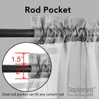 Simplebrand Grey Sheer Curtains 84 Inches Long, Light Filtering Rod Pocket - Image 5