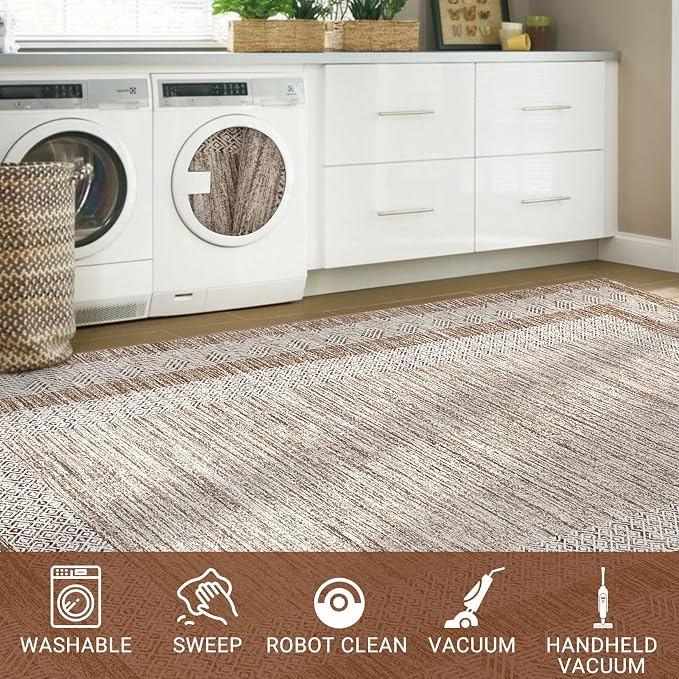 GarveeHome 10x13 Large Washable Geometric Area Rug Non Slip Non Shedding Floor - Image 6