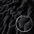 Exclusivo Mezcla Queen Size Flannel Fleece Blanket, Super Soft Striped Jacquard - Image 5