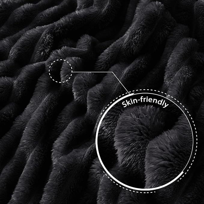 Exclusivo Mezcla Twin Size Flannel Fleece Blanket, Super Soft Striped Jacquard - Image 5