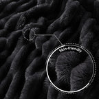Exclusivo Mezcla King Size Flannel Fleece Blanket, Super Soft Striped Jacquard - Image 5