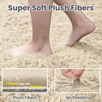 4x6 Area Rugs for Living Room Rug: Soft Fluffy Shag Beige Rugs for Bedroom - Image 5