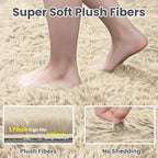 8x10 Area Rugs for Living Room Rug: Soft Fluffy Shag Beige Rugs for Bedroom - Image 5