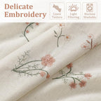 Kitchen Valances for Windows, Floral Embroidered Spring Linen Blend Farmhouse - Image 3