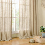 LAMIT Semi Sheer Linen Curtains 36 Inch Length - Image 9